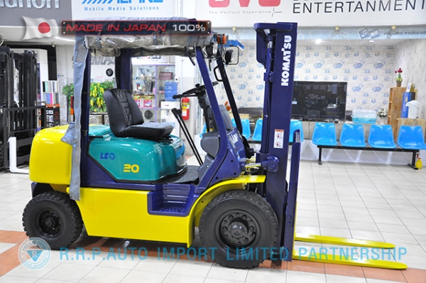 ขายรถโฟล์คลิฟท์มือสอง KOMATSU รุ่น FG20LC-12-532713 นำเข้าจากประเทศญี่ปุ่น 100\% ไม่เคยใช้งานในไทย