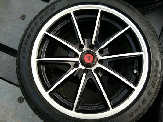 ขายแม็กLENSO SAMURAI 4รู100/114 พร้อมยาง205/45R16 ทันเดอร์เลอร์ ปลายปี14 สวยๆเดิมๆ จำนวน 1 ชุด