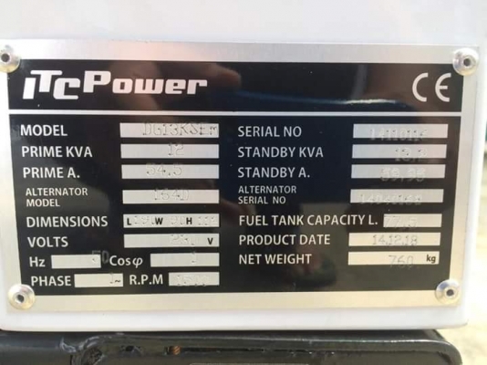 เครื่องปั่นไฟ 13KVA/13KW 1เฟส รับประกันสินค้า 1ปี มีสินค้าพร้อมส่ง เครื่องปั่นไฟ 13KVA/13KW 1เฟส รับประกันสินค้า 1ปี มีสินค้าพร้อมส่ง