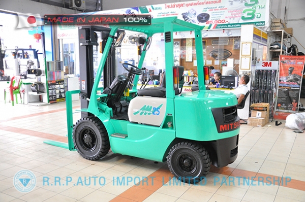 ขายรถโฟล์คลิฟท์มือสอง MITSUBISHI รุ่น KFG25-55065 นำเข้าจากประเทศญี่ปุ่น 100\% ไม่เคยใช้งานในไทย