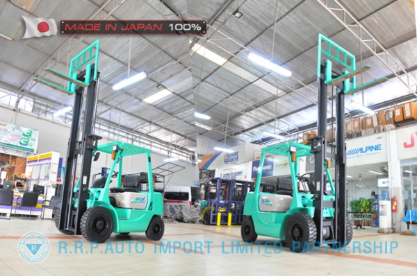 ขายรถโฟล์คลิฟท์มือสอง MITSUBISHI รุ่น KFG25-55065 นำเข้าจากประเทศญี่ปุ่น 100\% ไม่เคยใช้งานในไทย