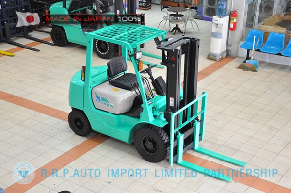 ขายรถโฟล์คลิฟท์มือสอง MITSUBISHI รุ่น KFG25-55065 นำเข้าจากประเทศญี่ปุ่น 100\% ไม่เคยใช้งานในไทย