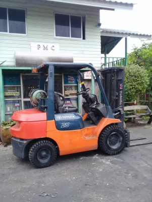 +++ ขายโฟล์คลิฟท์  TOYOTA 7FG25  ขนาด  2.5  ตัน  เครื่องยนต์เบนซิน  แก๊ส  เสา 4.3  ม.  เข้าตู้  งาสไลด์ซ้าย +ขวา  เกียร์ธรรมดา  ยางตันครับ