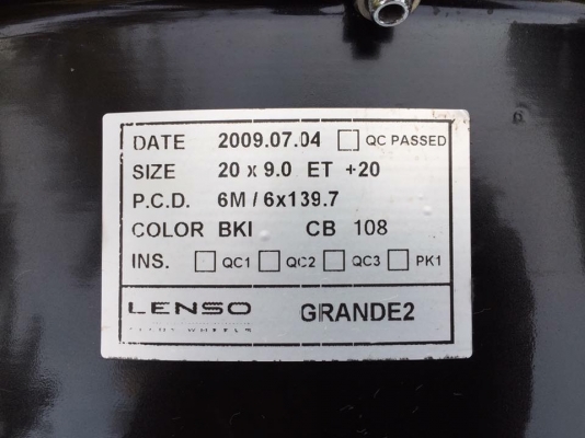 ขายล้อแม็ก Lenso Grande 2 แนว VIP ขอบ 20 4 ล้อ ราคา 7,000 บาท