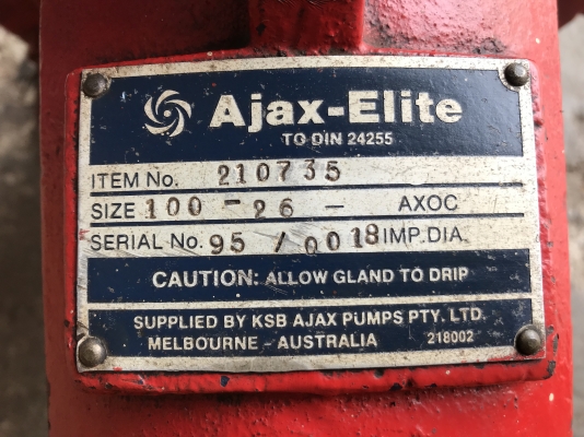 ขายหัวปั้มน้ำหอยโข่ง Ajax (KSB) made in Australia ใบพัดทองเหลืองอย่างดี ขนาดเข้า 5นิ้ว ออก 4นิ้ว ถอดจากระบบดับเพลิงโรงงาน สภาพสวยมาก หมุนนิ่ม พร้อมใช้งาน ขายหัวปั้มน้ำหอยโข่ง Ajax (KSB) made in Australia ใบพัดทองเหลืองอย่างดี ขนาดเข้า 5นิ้ว ออก 4นิ้ว ถอดจากระบบดับเพลิงโรงงาน สภาพสวยมาก หมุนนิ่ม พร้อมใช้งาน
