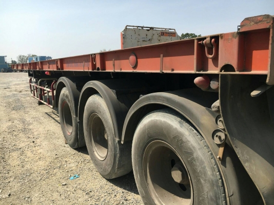 ขายเทรเลอร์พื้นเรียบ 40 ฟุต 3 เพลา ( พื้นเหล็ก ) ขายเทรเลอร์พื้นเรียบ 40 ฟุต 3 เพลา ( พื้นเหล็ก )