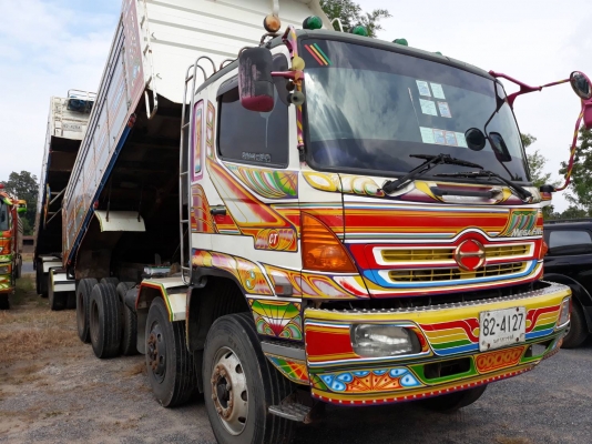 รถพ่วง 24 ล้อ Hino 320 แรง ปี 49 กระบะดัมพ์แม่ลูก 3 เพลาอู่ซีทีทรัค ทะเบียนพร้อม