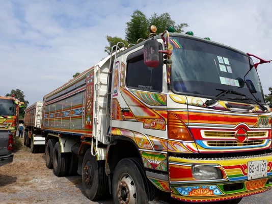 รถพ่วง 24 ล้อ Hino 320 แรง ปี 49 กระบะดัมพ์แม่ลูก 3 เพลาอู่ซีทีทรัค ทะเบียนพร้อม