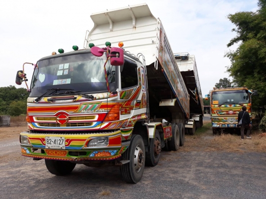 รถพ่วง 24 ล้อ Hino 320 แรง ปี 49 กระบะดัมพ์แม่ลูก 3 เพลาอู่ซีทีทรัค ทะเบียนพร้อม