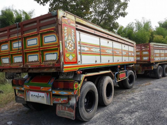 รถพ่วง 24 ล้อ Hino 320 แรง ปี 49 กระบะดัมพ์แม่ลูก 3 เพลาอู่ซีทีทรัค ทะเบียนพร้อม