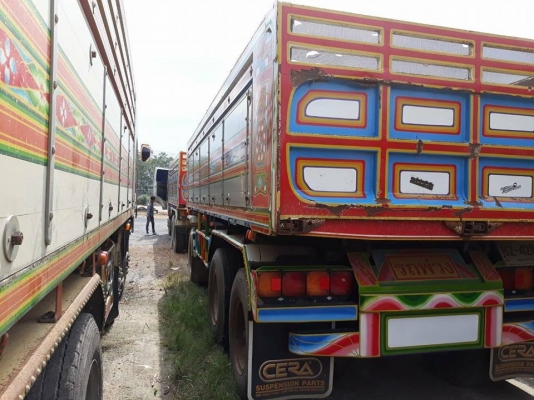รถพ่วง 24 ล้อ Hino 320 แรง ปี 49 กระบะดัมพ์แม่ลูก 3 เพลาอู่ซีทีทรัค ทะเบียนพร้อม