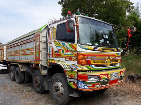 รถพ่วง 24 ล้อ Hino 320 แรง ปี 49 กระบะดัมพ์แม่ลูก 3 เพลาอู่ซีทีทรัค ทะเบียนพร้อม