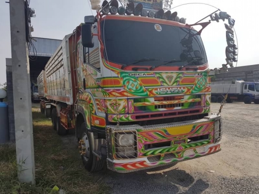 Isuzu 360 แรง ปี 54 แม่ลูกกระบะดัมพ์มิเนียมอู่สหกิจ ลูก 3 เพลาแท้ ทะเบียนพร้อม