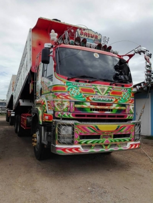 Isuzu 360 แรง ปี 54 แม่ลูกกระบะดัมพ์มิเนียมอู่สหกิจ ลูก 3 เพลาแท้ ทะเบียนพร้อม