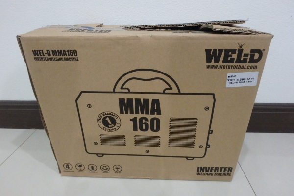 เครื่องเชื่อมอินเวอร์เตอร์ 160 A ยี่ห้อ WEL-D รุ่น MMA160 ของใหม่ ตัวเบา ยกง่าย ประกัน 1 ปีเต็ม