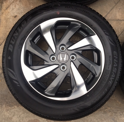 ล้อแม็กป้ายแดง Honda Mobilio 2017 ขอบ 15 พร้อมยางป้ายแดง Dunlop 185-65-15 ปี 17