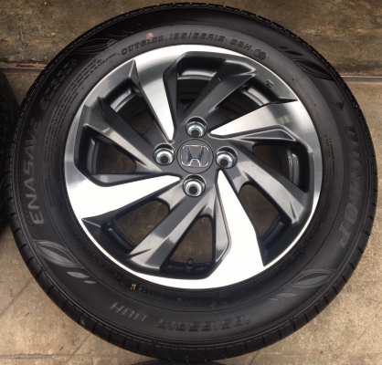 ล้อแม็กป้ายแดง Honda Mobilio 2017 ขอบ 15 พร้อมยางป้ายแดง Dunlop 185-65-15 ปี 17