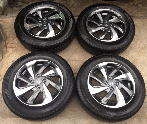 ล้อแม็กป้ายแดง Honda Mobilio 2017 ขอบ 15 พร้อมยางป้ายแดง Dunlop 185-65-15 ปี 17