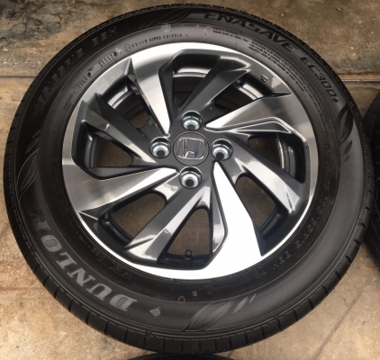 ล้อแม็กป้ายแดง Honda Mobilio 2017 ขอบ 15 พร้อมยางป้ายแดง Dunlop 185-65-15 ปี 17