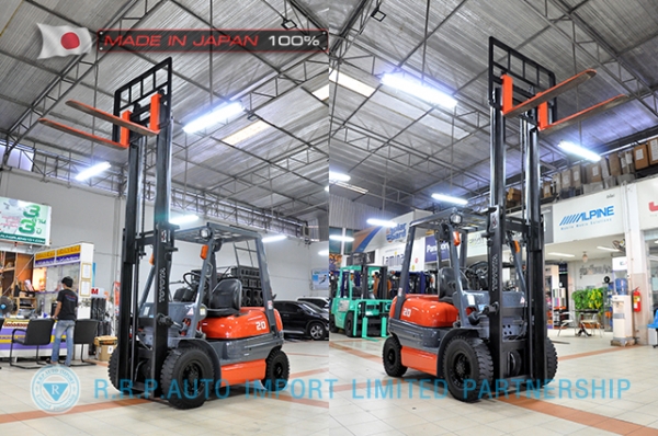 ขายรถโฟล์คลิฟท์มือสอง TOYOTA รุ่น 6FG20-30299 นำเข้าจากประเทศญี่ปุ่น 100\% ไม่เคยใช้งานในไทย