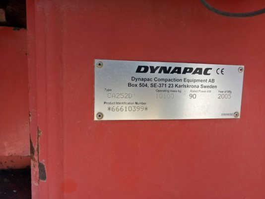 รถบดสั่นเสทือน2เปลือก2เพลา DYNAPAC CA252 เอกสารเล่มทะเบียน