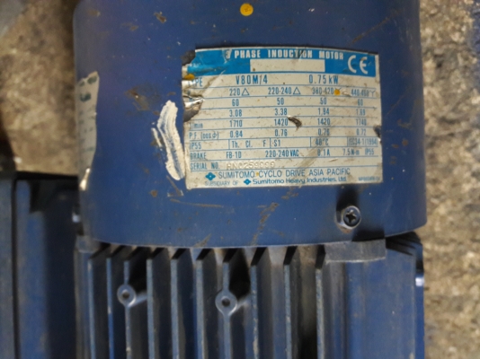 ขาย !! มอเตอร์เกียร์.SUMITOMO.ขนาด1แรง3สาย.รอบ1:29สวยเดิมๆ ขาย !! มอเตอร์เกียร์.SUMITOMO.ขนาด1แรง3สาย.รอบ1:29สวยเดิมๆ