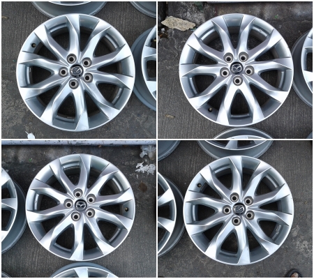 แม็ก New Mazda3 ขอบ 18-5-114.3  กว้าง 7 นิ้ว ET50  ไม่คดไม่ดุ้ง เดิมๆ3วง  อีก1วง เก็บงานดุ้งเล็กๆ(ด้านหลัง) มาเรียบร้อยแล้ว ใช้งานปกติ ราคา4วง 6,500 บาท