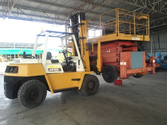 รถฟอร์คลิฟต์ KOMATSUรุ่นFD60H-3 ยกได้6ตันเสาสูง4เมตร เกียร์ออโต้ เครื่องอีซูซุ6สูบ6BB งายาว2.40เมตรสไลด์ได้ ยางหน้าตัน4เส้นLine:Jiraroj2909