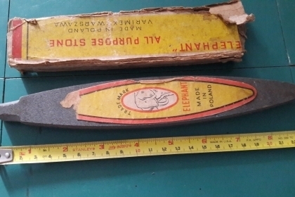 ขายหินลับมีดตราช้างMADE IN POLAND.ใหม่เก่าเก็บแบบทรงยาว