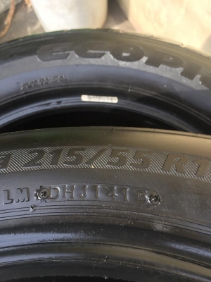 ขายยาง BRIDGESTONE ECOPIA EP200 215-55-17 ปี15 ดอกหนาจัด สภาพนางฟ้า ไม่มีปะ ไม่มีตำหนิ ชุดละ 5,900 บ