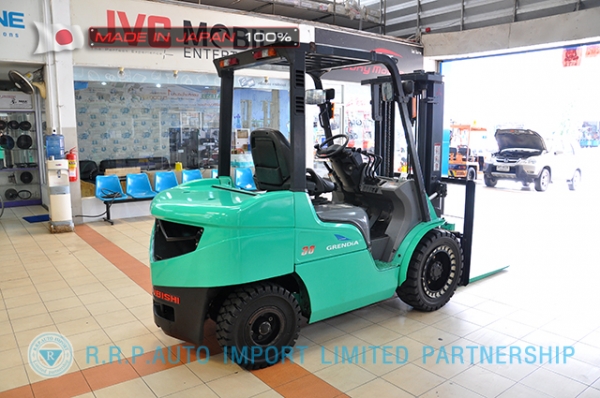 ขายรถโฟล์คลิฟท์มือสอง MITSUBISHI รุ่น FGE35AT-58045 นำเข้าจากประเทศญี่ปุ่น 100\% ไม่เคยใช้งานในไทย