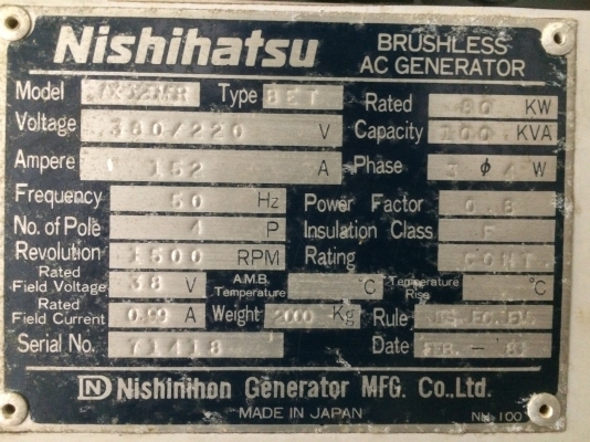 ขายเครื่องปั่นไฟเซ็ตนอก ราคาถูก