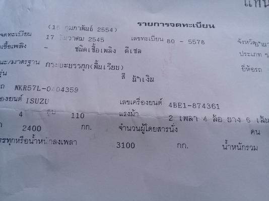 รถบรรทุหกล้อ ISUZU NKR 110 เกียร์สั้น ยกหัวได้ พวงมาลัยเพาว์เวอร์