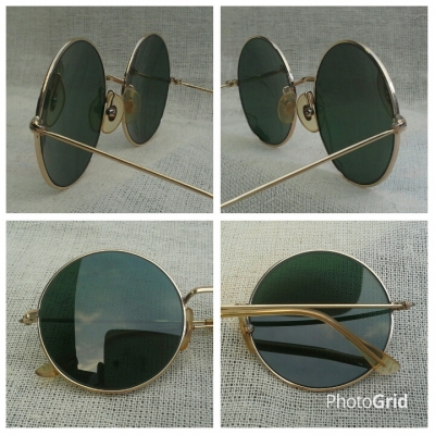 แว่นตาเฟรนช์โกลฟิลด์ 14 K ยุค &#039;60s โมเดลอาร์ติสท์ &#039;หยดน้ำกลม - จอห์น เลนนอน&#039; ไซซ์หยดน