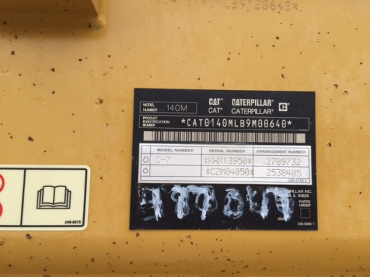 รถเกรด CAT  140M #B9M0xxxx (รถอยู่อเมริกา) รถปี 2009 ชั่วโมงทำงาน 10,112ชม.