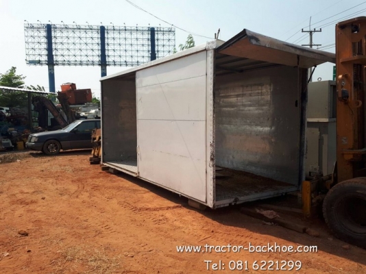 ขาย ตู้สำหรับติดรถบรรทุก 6 ล้อ ทำตู้ออฟฟิต เคลื่อนที่ โครงสร้างกุอะลูมิเนียม ตีนไก่ ผนังด้านข้างเป็นอะลูมิเนียม น้ำหนักเบา