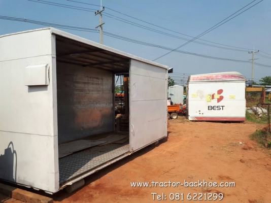 ขาย ตู้สำหรับติดรถบรรทุก 6 ล้อ ทำตู้ออฟฟิต เคลื่อนที่ โครงสร้างกุอะลูมิเนียม ตีนไก่ ผนังด้านข้างเป็นอะลูมิเนียม น้ำหนักเบา