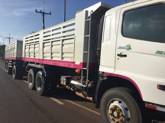 ขายด่วน. รถสิบล้อพ่วงแม่ลูกดั้มพ์. HINO. MEGA 344. ปี53. สภาพดี. พร้อมใช้งาน. เอกสารพร้อม