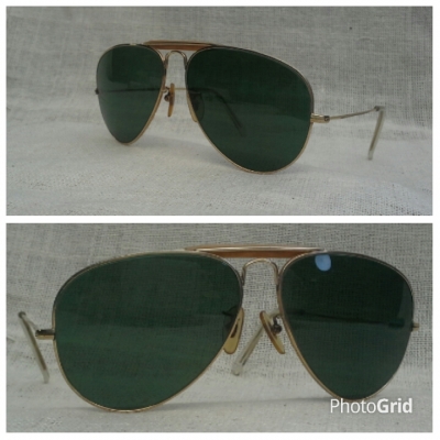 แว่นตาเฟรนช์โกลฟิลด์ 14 K ยุค &#039;60s โมเดลคานหุ้มงา &#039;หยดน้ำตา - ผู้ชายกลางแจ้ง&#039; หายาก !