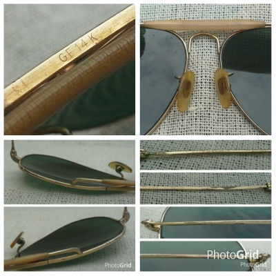 แว่นตาเฟรนช์โกลฟิลด์ 14 K ยุค &#039;60s โมเดลคานหุ้มงา &#039;หยดน้ำตา - ผู้ชายกลางแจ้ง&#039; หายาก !