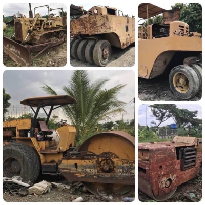 เหลือ 5 คัน. 800,000 ด่วน.   1 รถบด 10 ตัน BETELLI ล้อเรียบ 2 เพลา  ราคา 300,000 บาท  2. รถบดล้อยาง 11 ล้อ WATANABE. เล่มทะเบียน 165,000 บาท   3.รถบดล้อยาง 11 ล้อ KAWAZAKI KR15 เล่มทะเบียน 165,000 บาท   4.แทรเตอร์ CATTERPILAR D4D  ราคา 165,000 บาท  5.รถบด