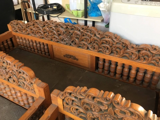 เฟอร์นิเจอร์ไม้สักทอง 6 ชิ้น 1 ชุด