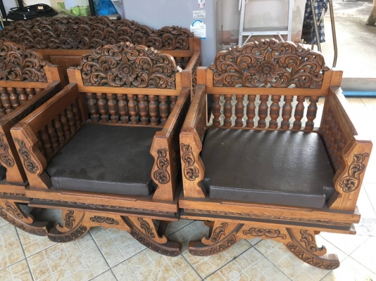 เฟอร์นิเจอร์ไม้สักทอง 6 ชิ้น 1 ชุด