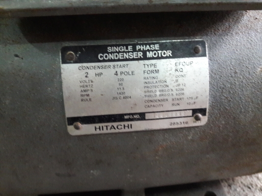 ขาย !! มอเตอร์.ฮิตาชิ.ขนาด2แรง220v.สภาพพร้อมใช้งาน