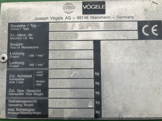 รถปูยาง Vogele รุ่น Super 1603-1 ปี 2004 ใช้งาน 4 พันชั่วโมง นำเข้าจากญี่ปุ่น