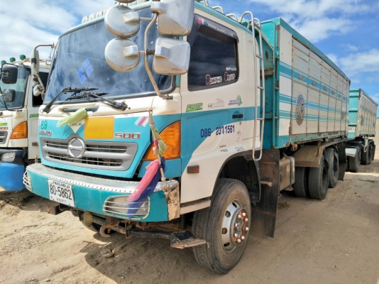 ขายด่วน HINO MEGA 380 ปี53 แม่ลูกดั้ม ลูกสามเพลา สภาพพร้อมใช้งาน เครื่องเกียร์ดี คัชชัสวย ยางพร้อมใช