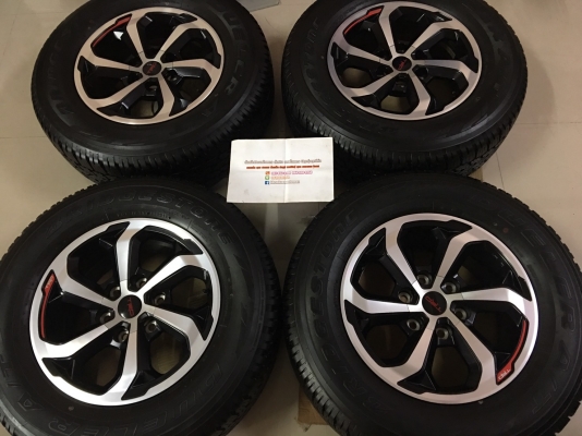 ล้อแม็กซ์ป้ายแดง REVO TRD 17 Bridgestone 265/65/17 ปี 16 ตุ่มหน้าสีเส้นยังอยู่
