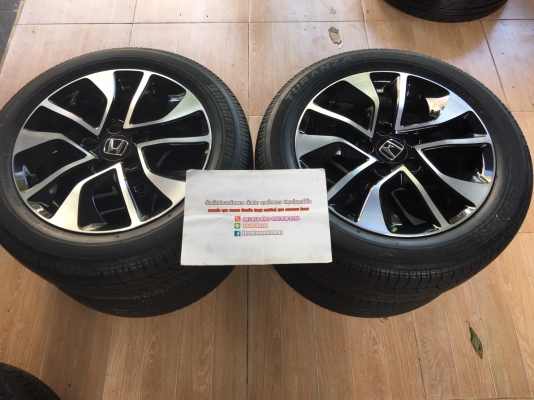 ล้อแม็ก civic fb mc 16" สภาพเดิมๆ ติดยางบริดโตน 205/55/16 ปี 14