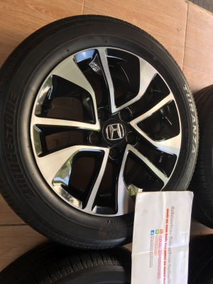 ล้อแม็ก civic fb mc 16" สภาพเดิมๆ ติดยางบริดโตน 205/55/16 ปี 14