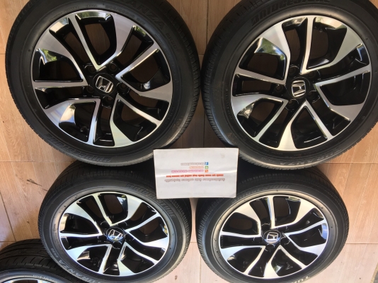 ล้อแม็ก civic fb mc 16" สภาพเดิมๆ ติดยางบริดโตน 205/55/16 ปี 14